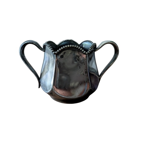 Antique Meriden Quadruple Silver-Plated Sugar Bowl Ornate Victorian Holloware - Picture 1 of 7
